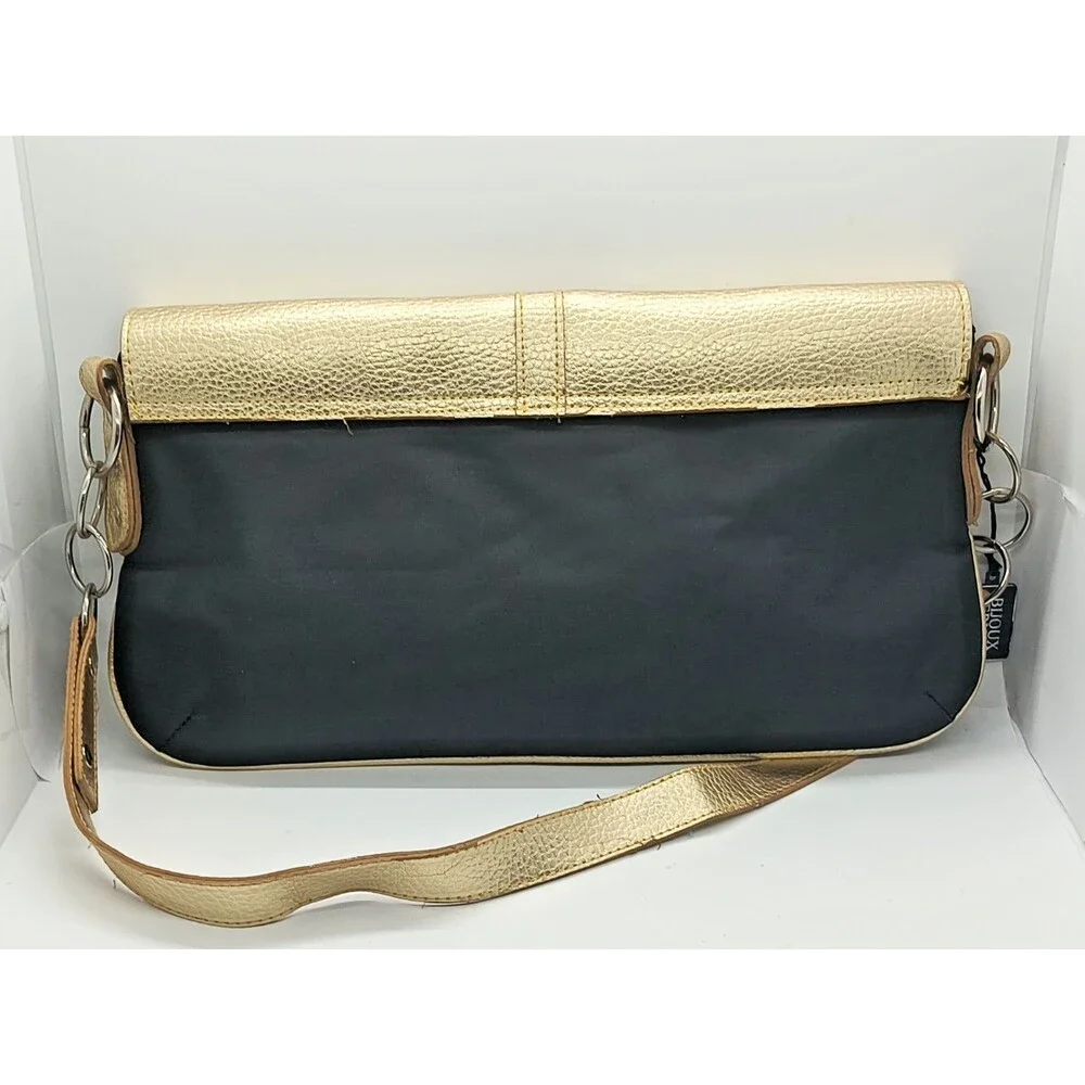 Bijoux Terner Black Gold Shoulder Bag Purse Chain Strap Y2K Style